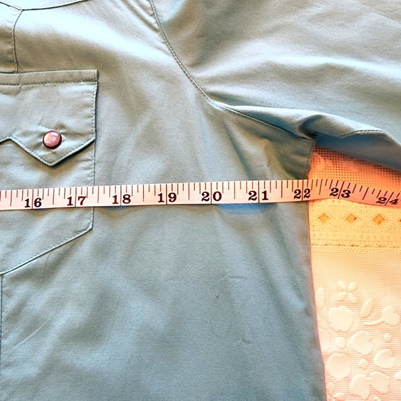 Cruel Girl Teal Long Sleeve XL Western Shirt with Pearl Snaps - Picture 5 of 5